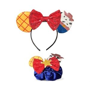 Toy Story inspired Woody Jessie red bow Ears headband and matching scrunchie set
